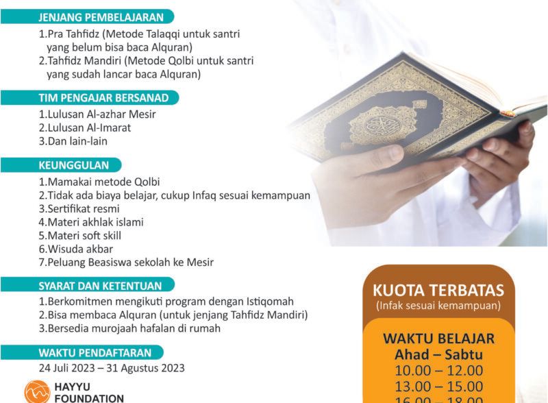 Pembangunan & Fasilitas Rumah Tahfiz Hayyu Mulya Indonesia
